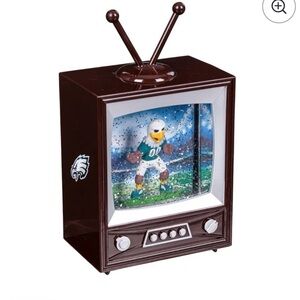 Brown Retro TV Snow Globe with Eagle Mascot
